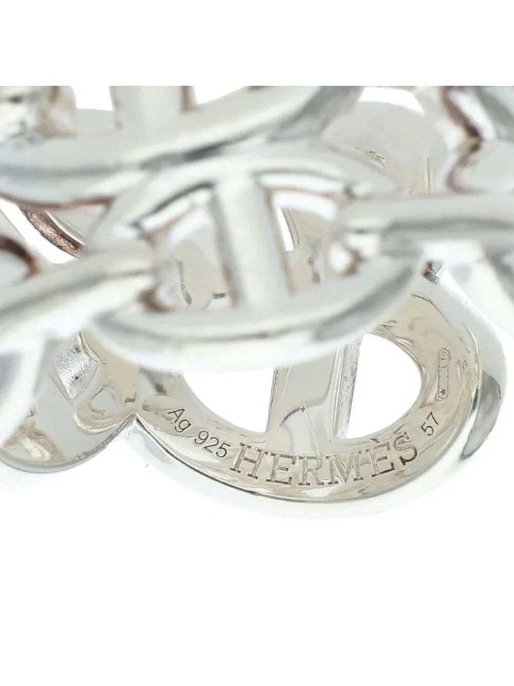 Hermes Chaine D'ancre Enchainee GM Silver Ring